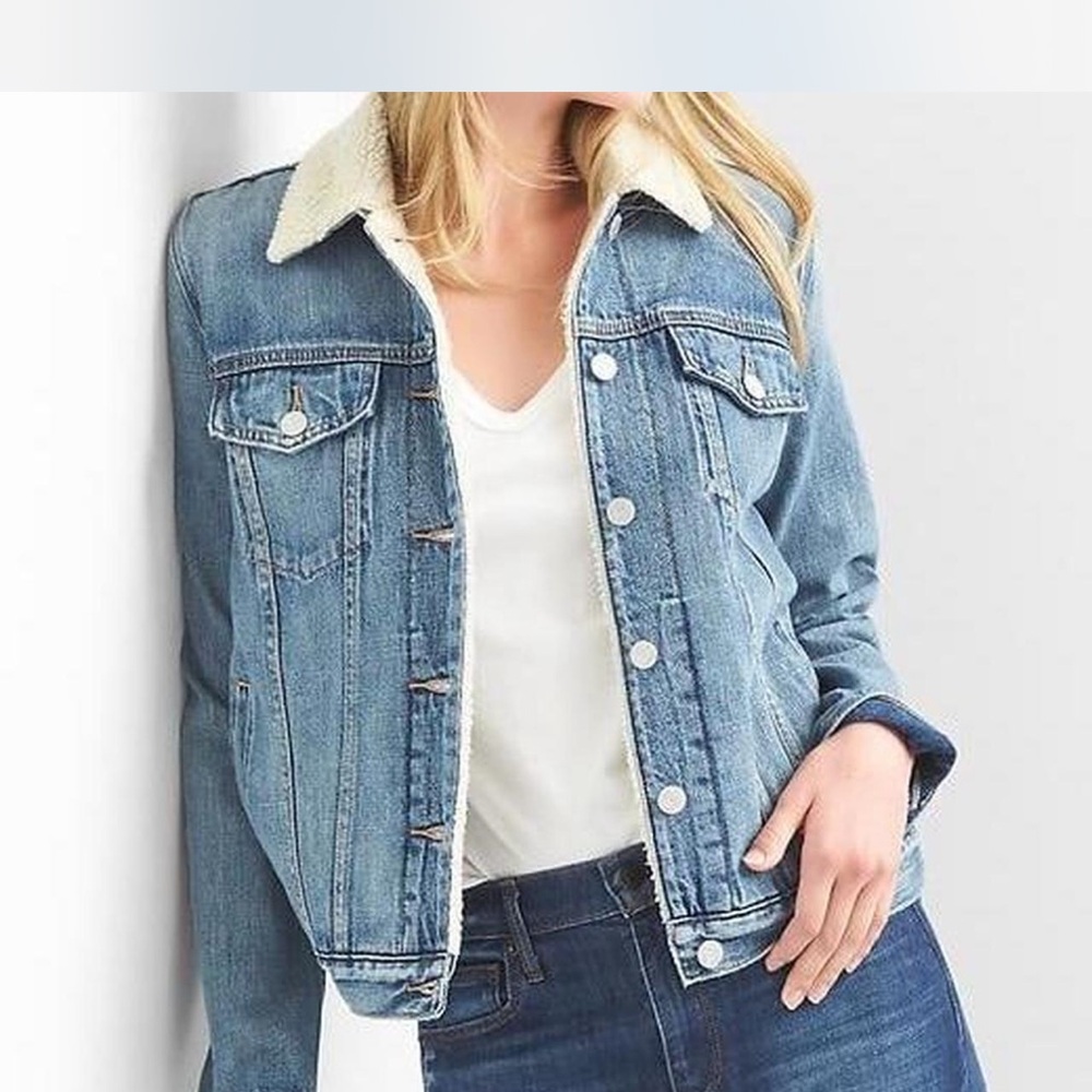 GAP Shearling Denim Jacket